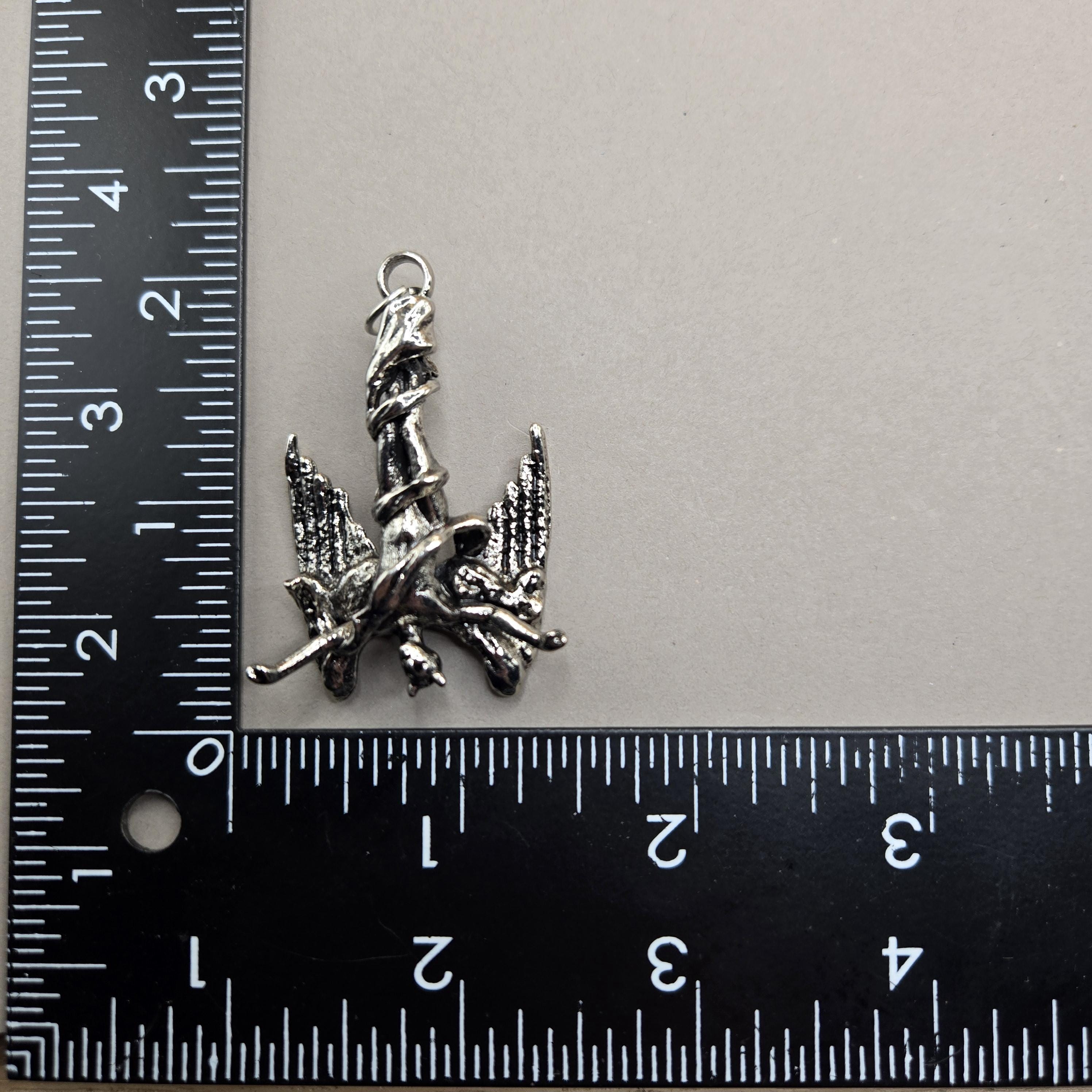 Dark Angel Pendant - Silver Plated Gothic Charm