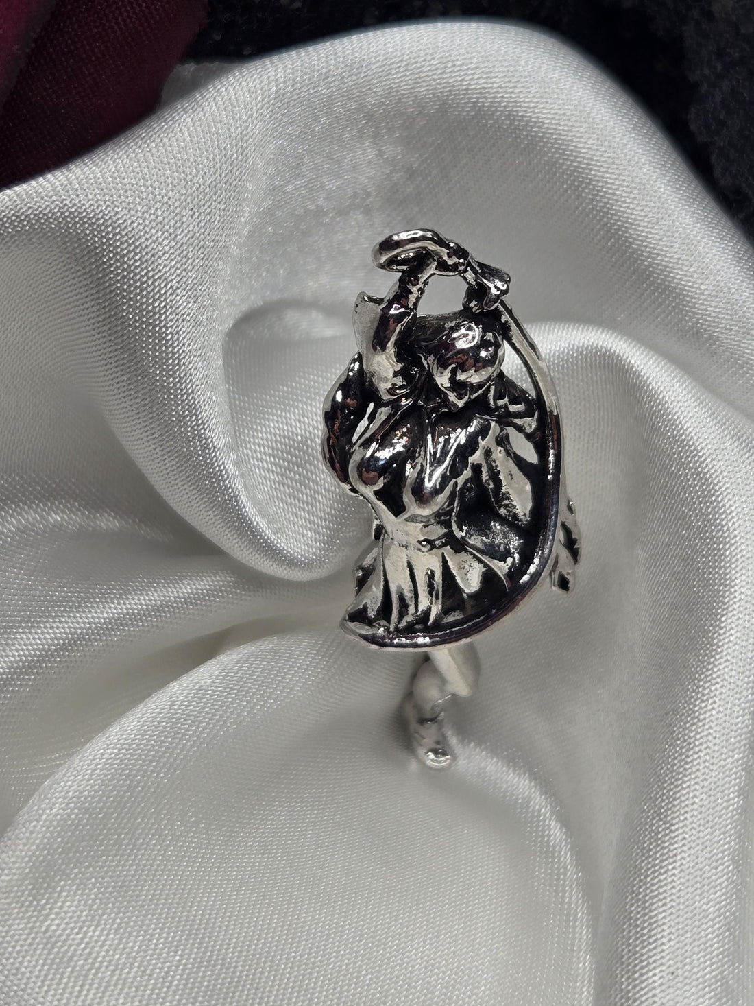 Silver Plated Gothic Pendant: Dark Fantasy Metal Charm