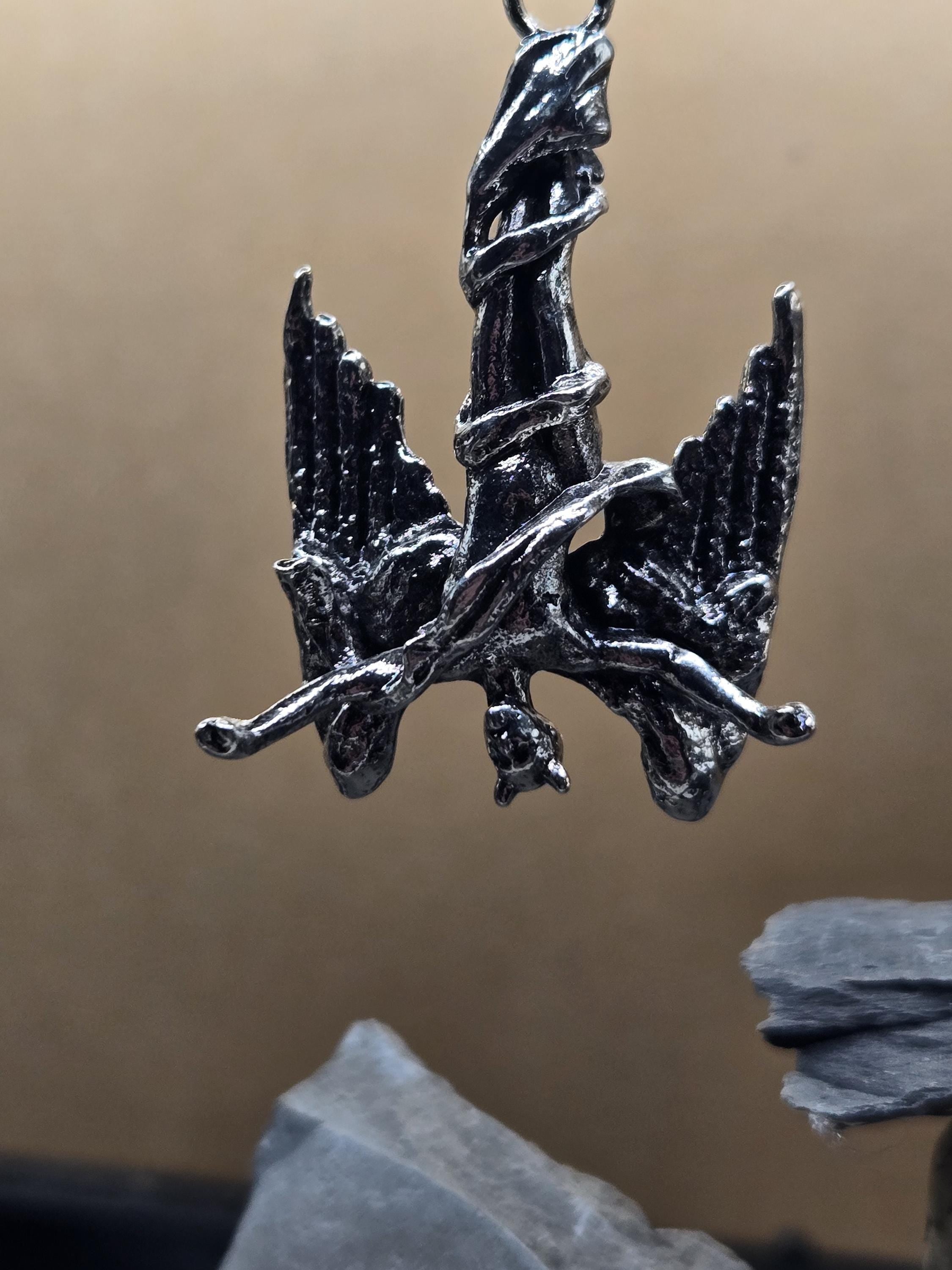 Dark Angel Pendant - Silver Plated Gothic Charm