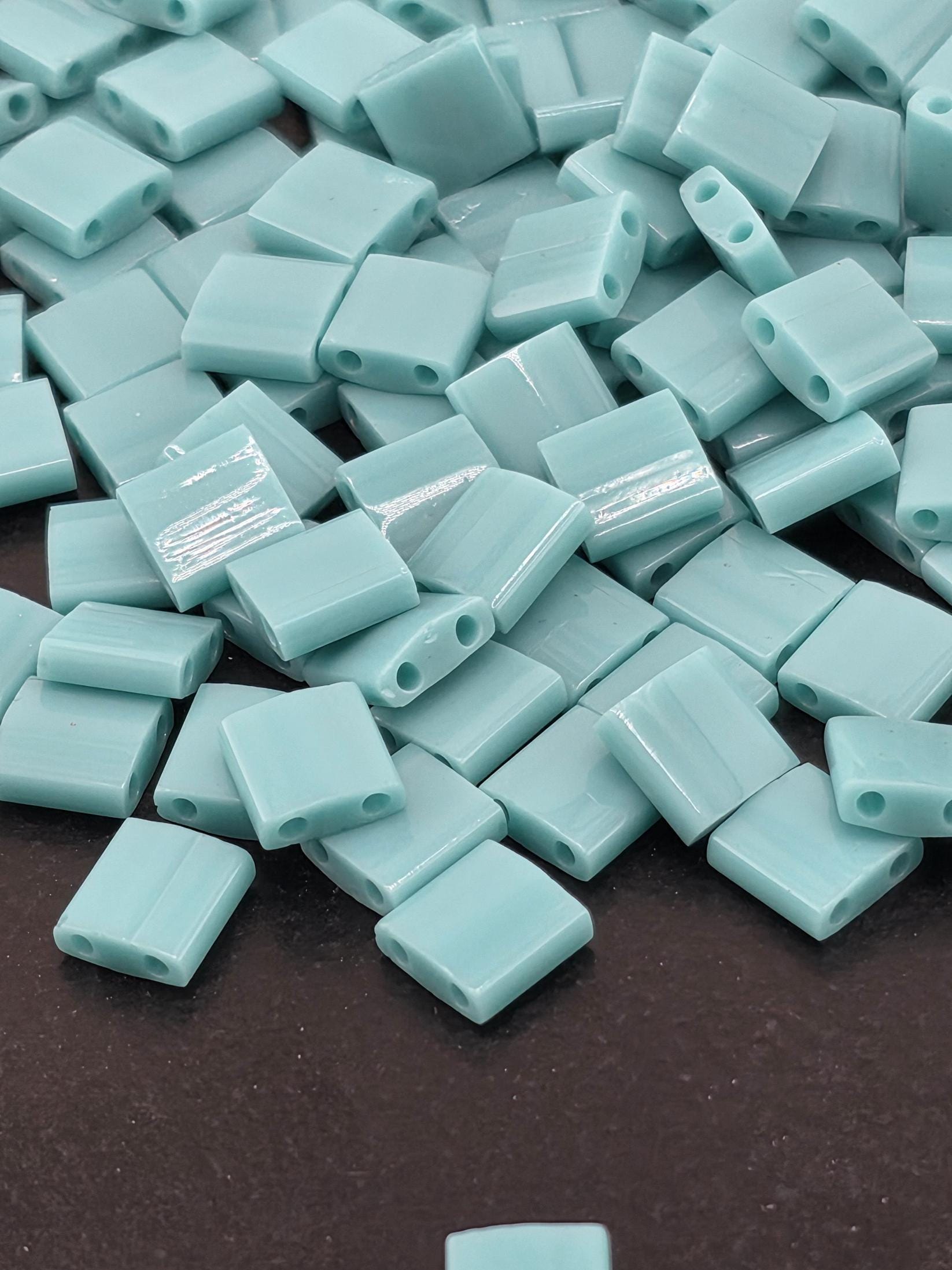 TL0412-Miyuki Tila Beads:Aqua O (7.5g pkg)