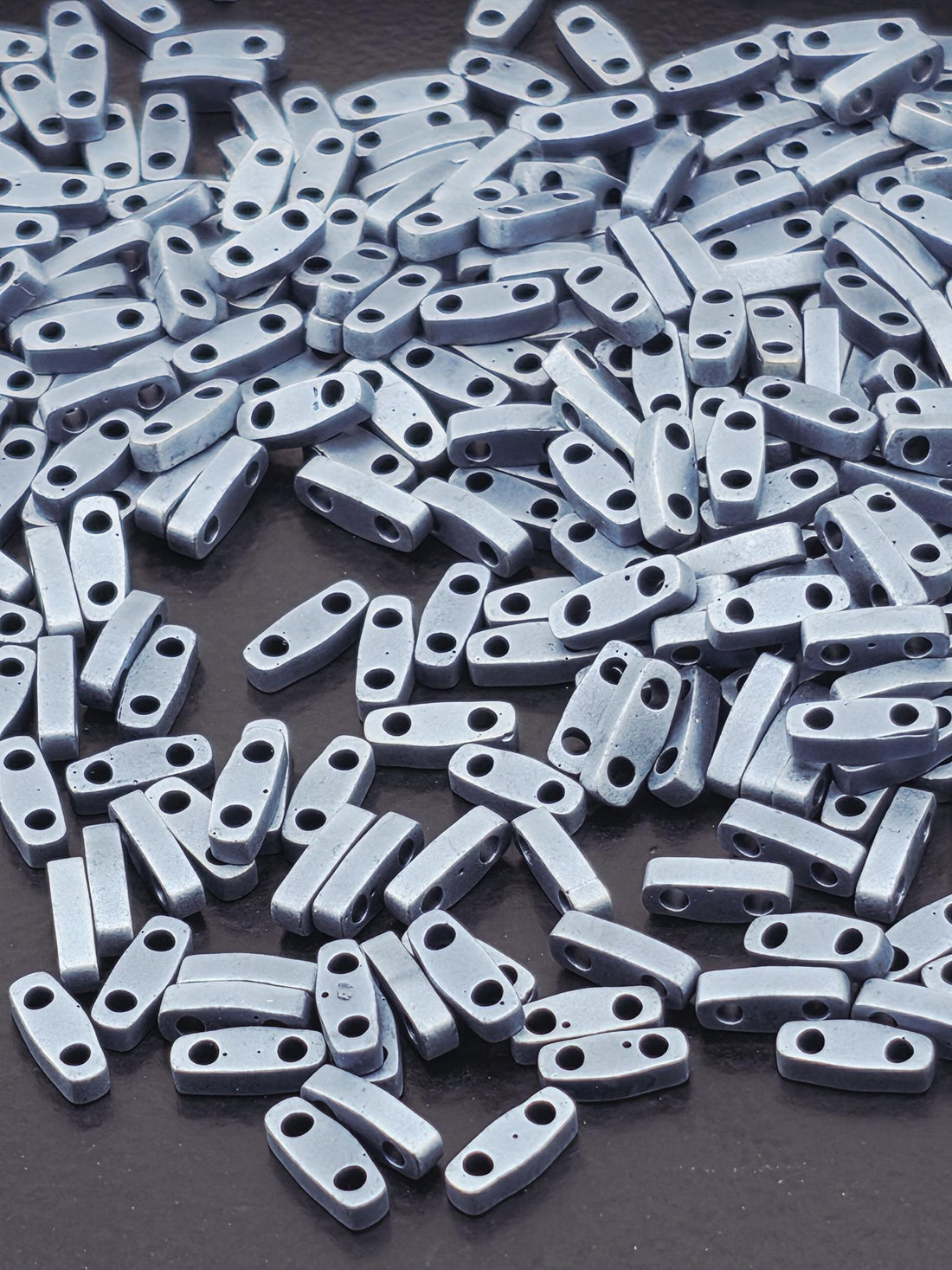 QTL2001 Miyuki Quarter Tila Beads: Blue-Grey Matte Metallic 7.5g pkg