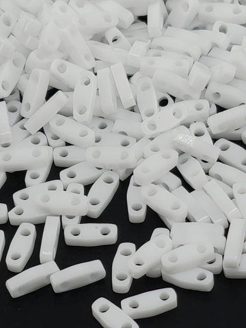 QTL0402 Miyuki Quarter Tila Beads: White Opaque Glass (7.5g Package)
