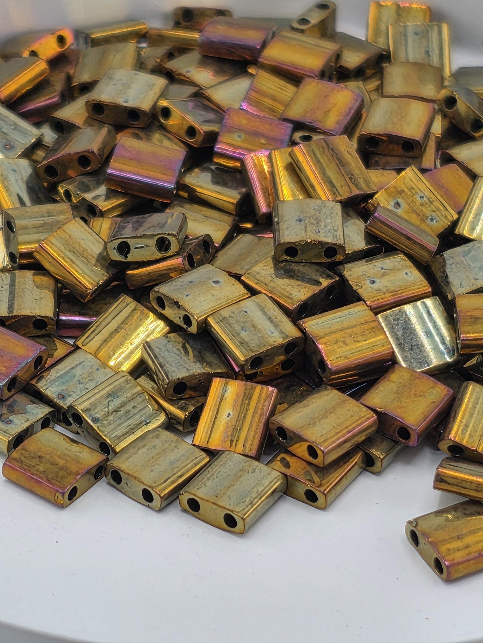 TL0462-Miyuki Tila Beads:Golden Wine M/R (7.5g pkg)