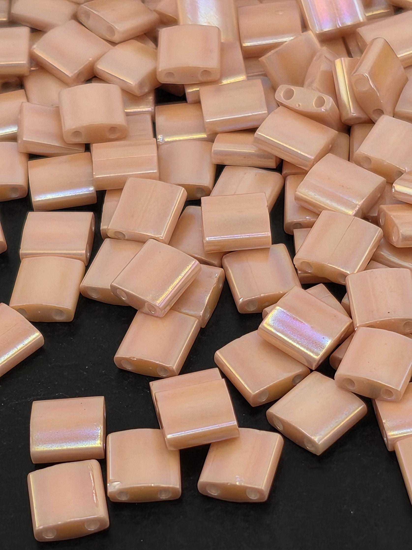 TL0596-Miyuki Tila Beads:Peach Opaque Luster (7.5g pkg)