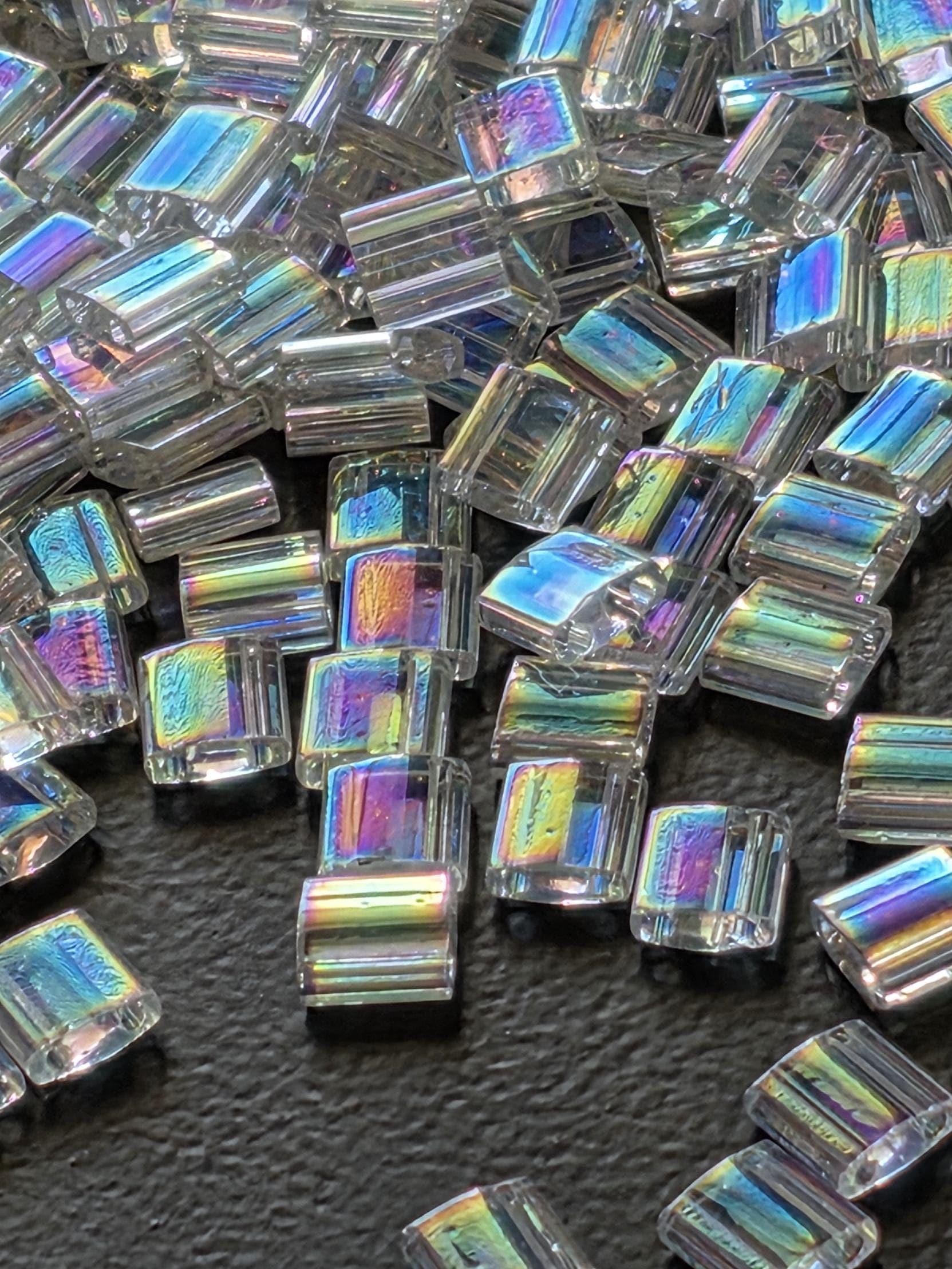 TL0250-Miyuki Tila Beads:Crystal T/R (7.5g pkg)