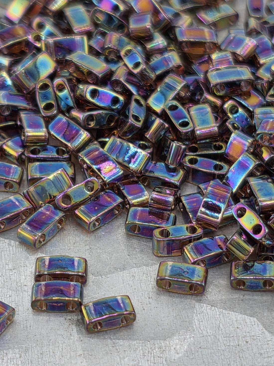 HTL0296-Miyuki Half-TIla Beads:Dark Amethyst T/R (7.5g pkg)