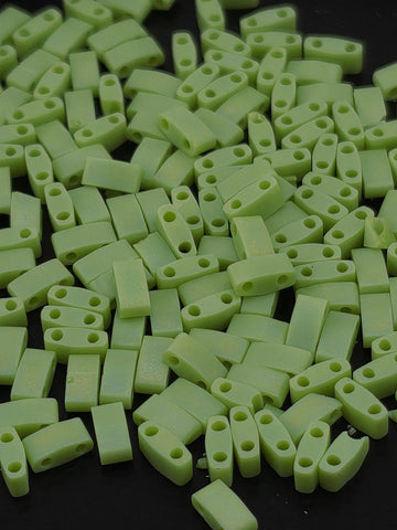 HTL0143FR-Miyuki Half-TIla Beads:Lime Green T/MA/R (7.5g pkg)