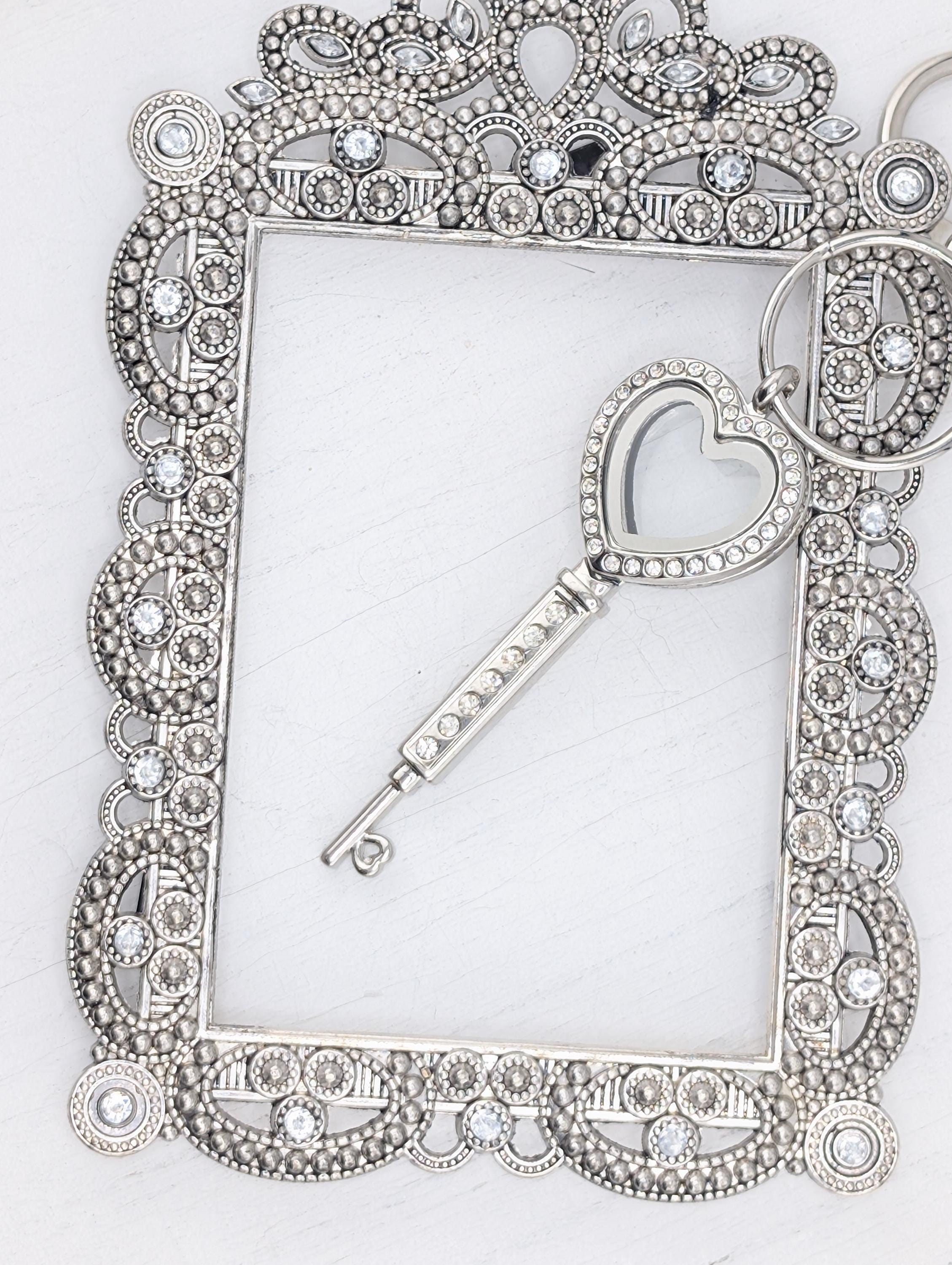 Silver Key Pendant: Heart Cutout, Gothic Charm