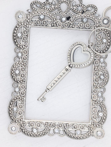 Silver Key Pendant: Heart Cutout, Gothic Charm