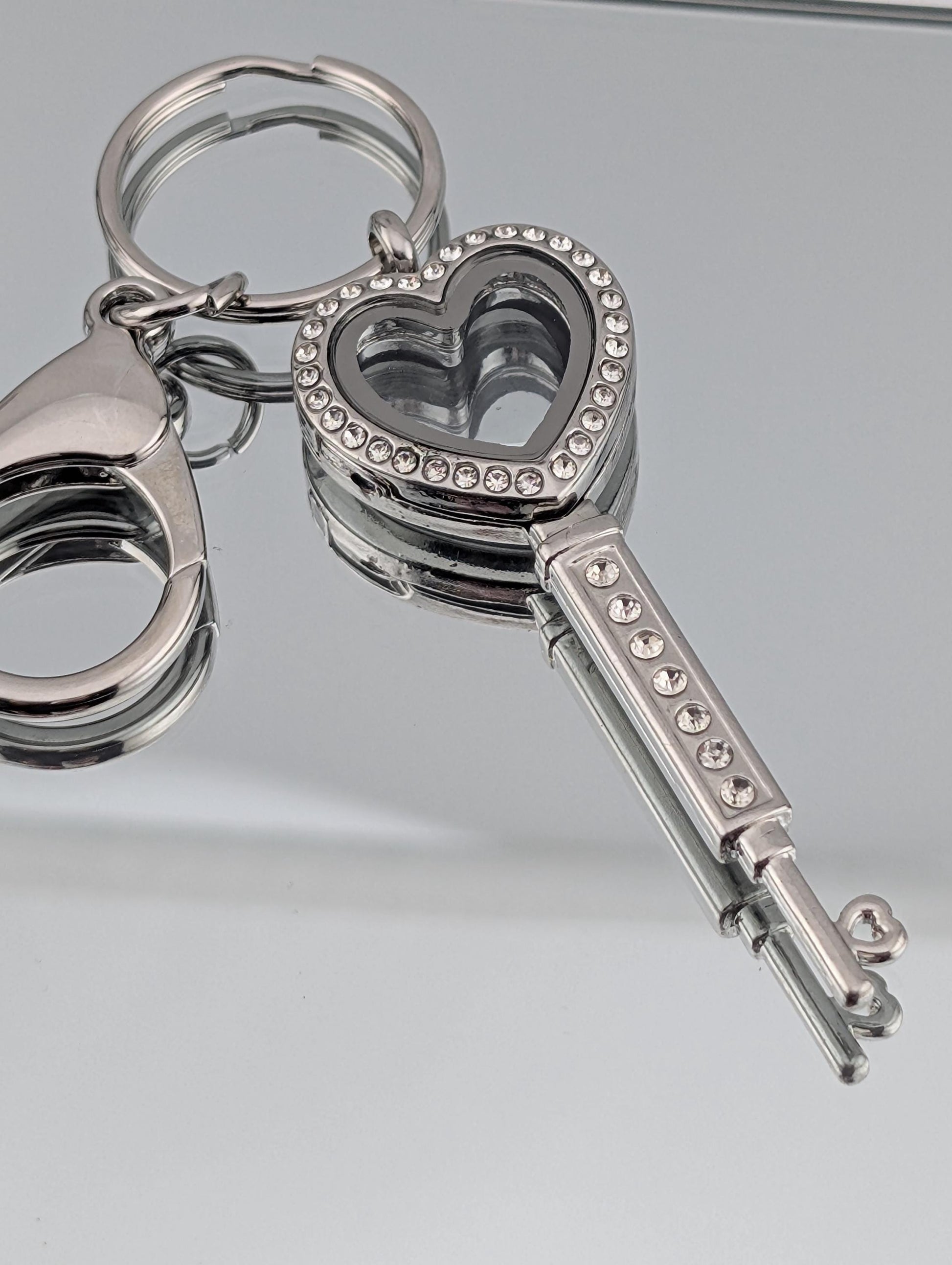 Silver Key Pendant: Heart Cutout, Gothic Charm