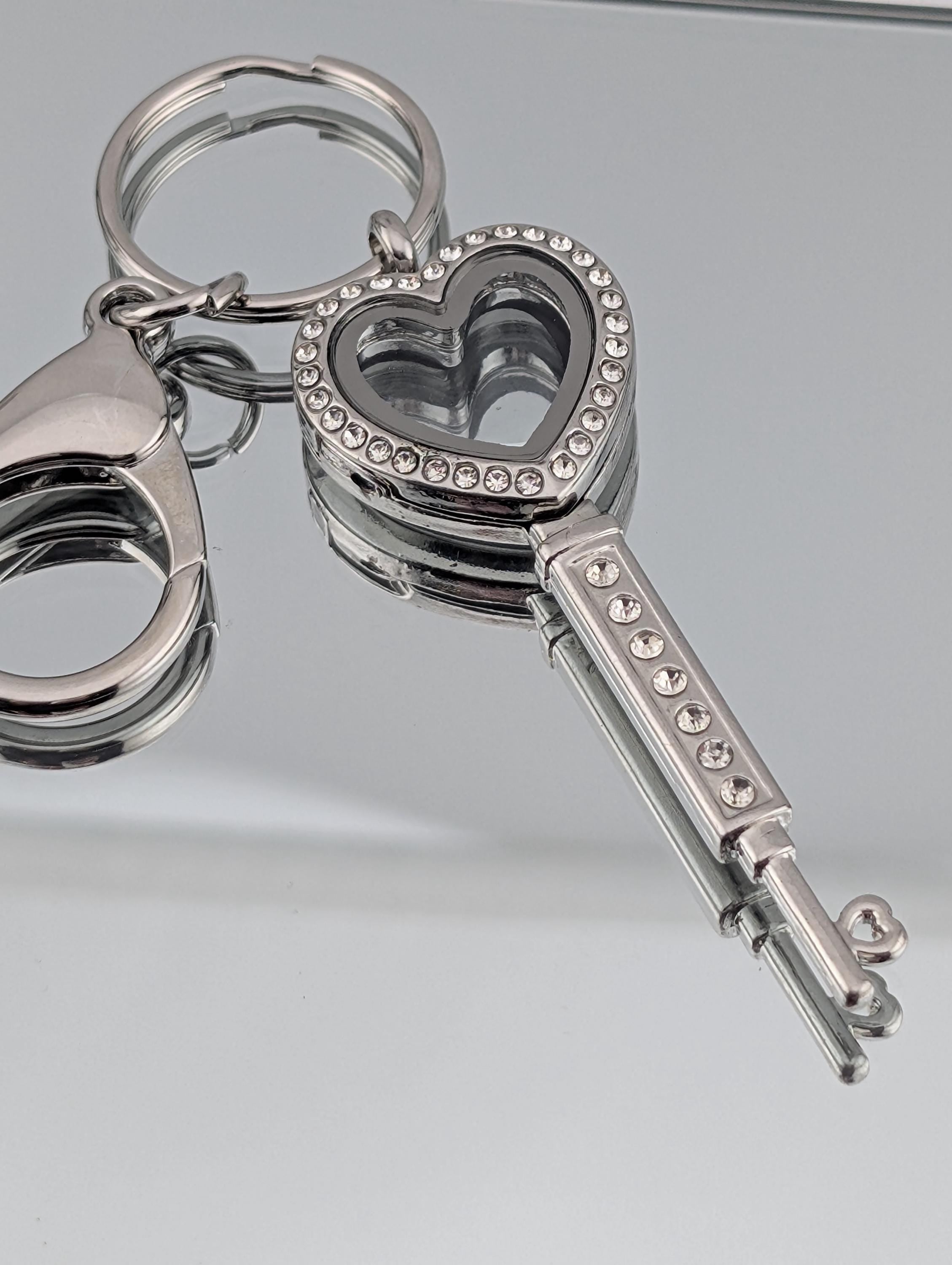 Silver Key Pendant: Heart Cutout, Gothic Charm