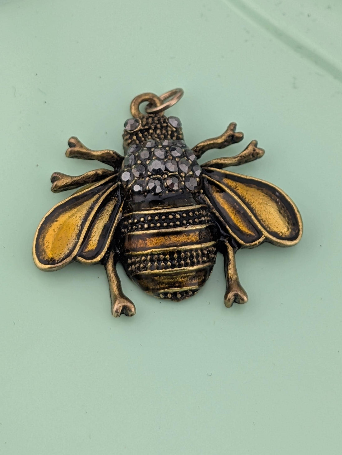 Skull Pendant: Gold Plated with Rhinestones - Edgy Chic Jewelry