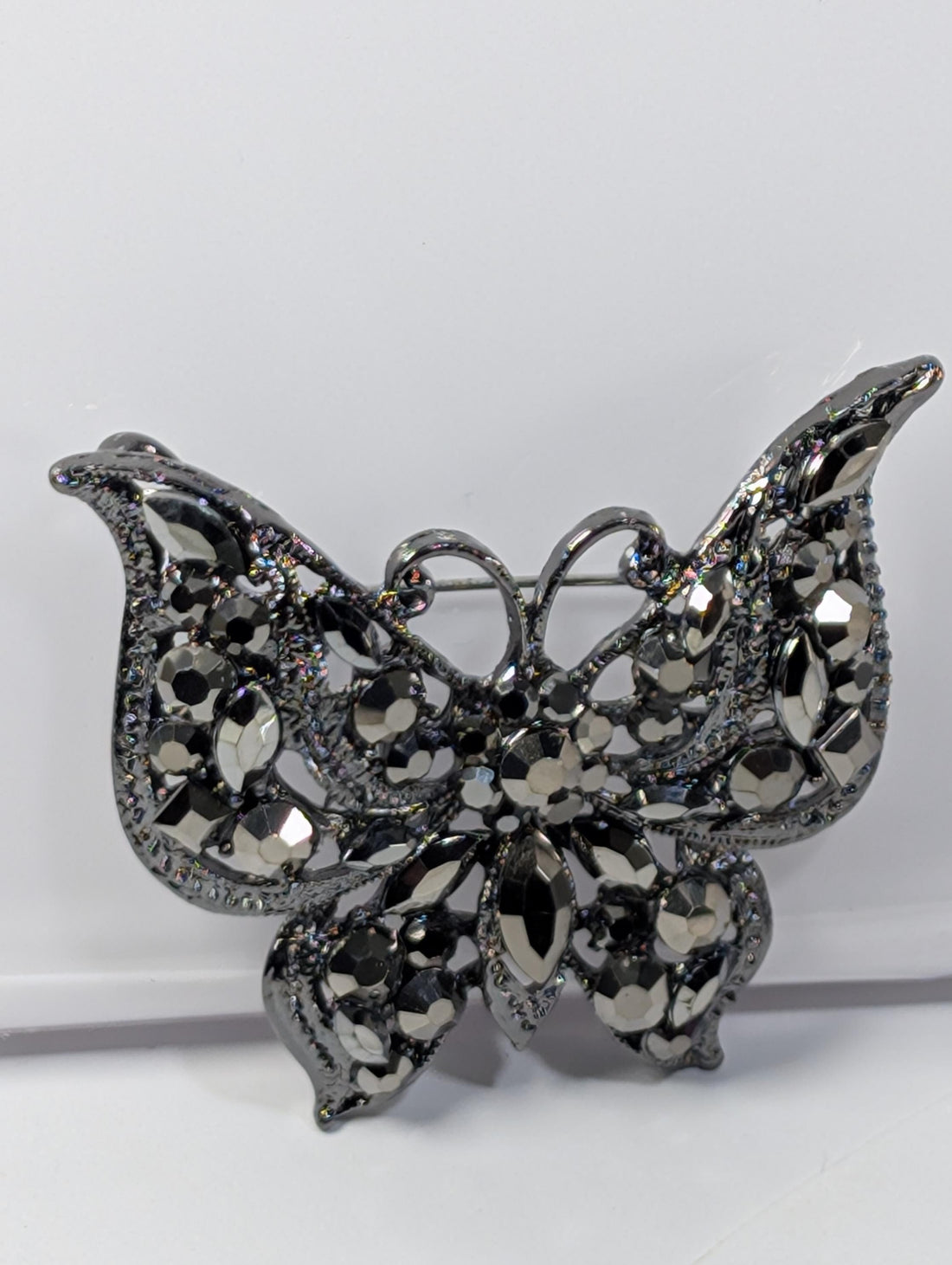 Butterfly Brooch: Gunmetal Finish - Lightweight and Stylish
