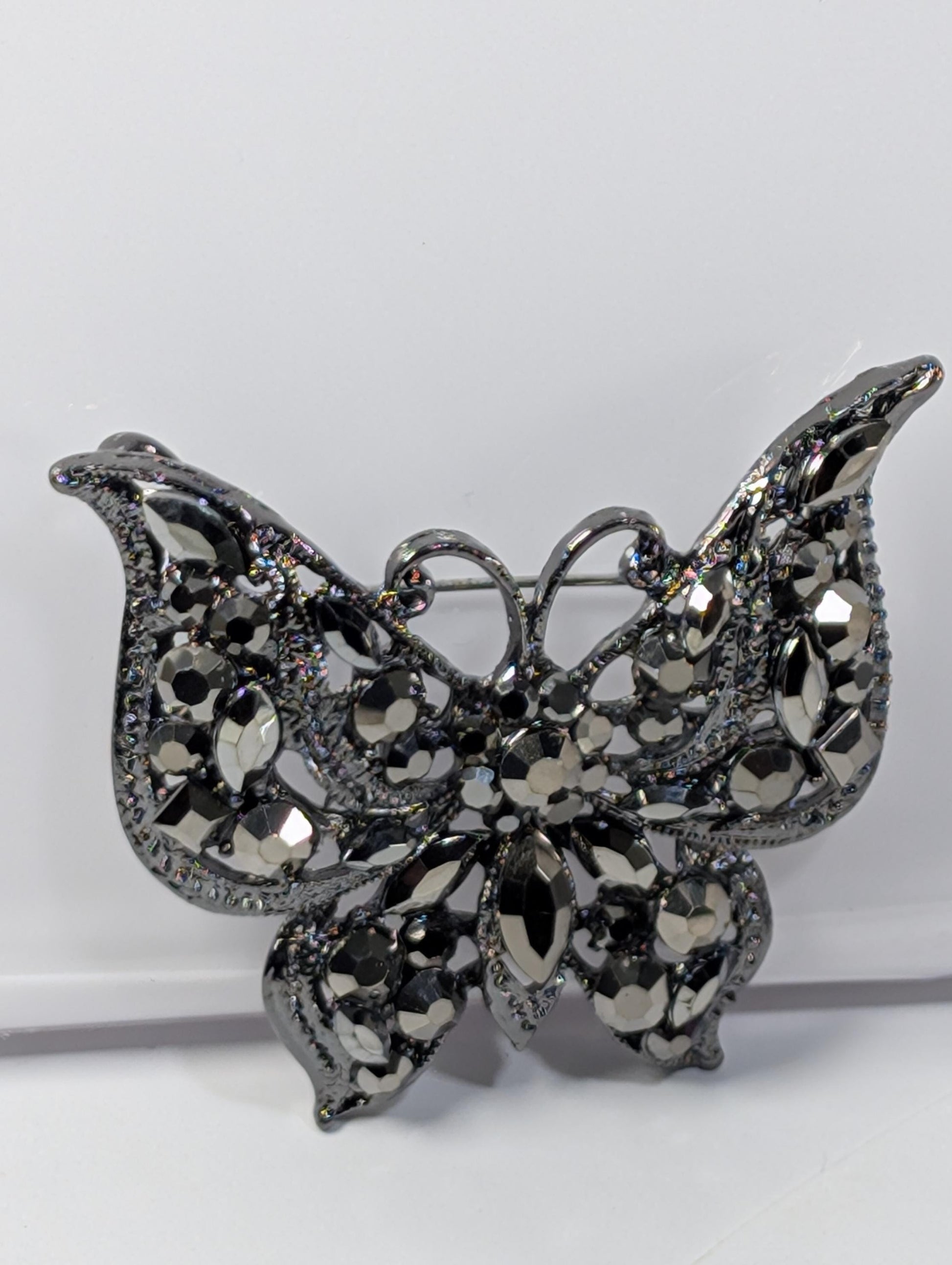 Butterfly Brooch: Gunmetal Finish - Lightweight and Stylish