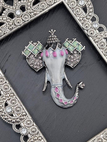 Silver Elephant Brooch Pin: Indian Inspired, Lightweight Accessory