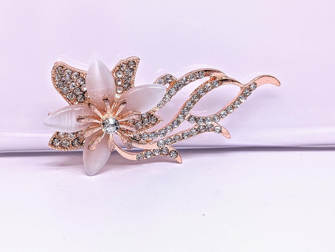 Rose Gold Daisy Brooch - Lightweight Floral Pin and Bag Charm