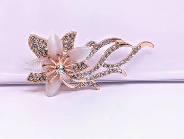 Rose Gold Daisy Brooch - Lightweight Floral Pin and Bag Charm