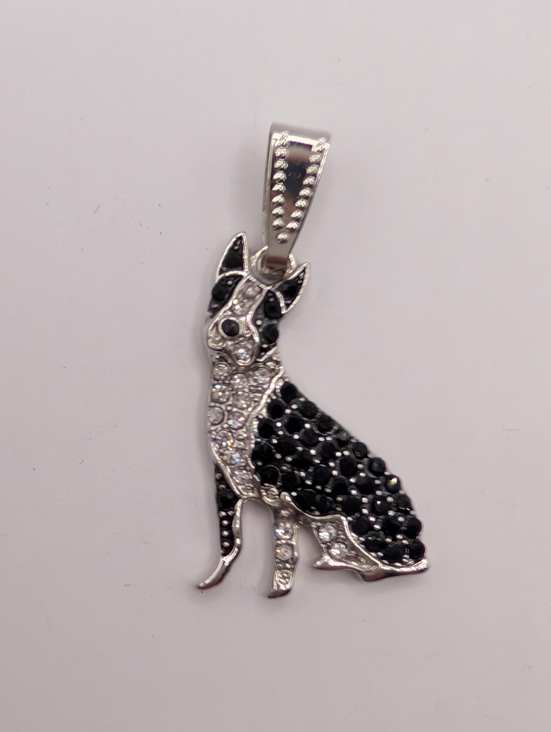 Boxer Dog Pendant: Silver Plated Sparkling Charm (Jewelry or Bag)