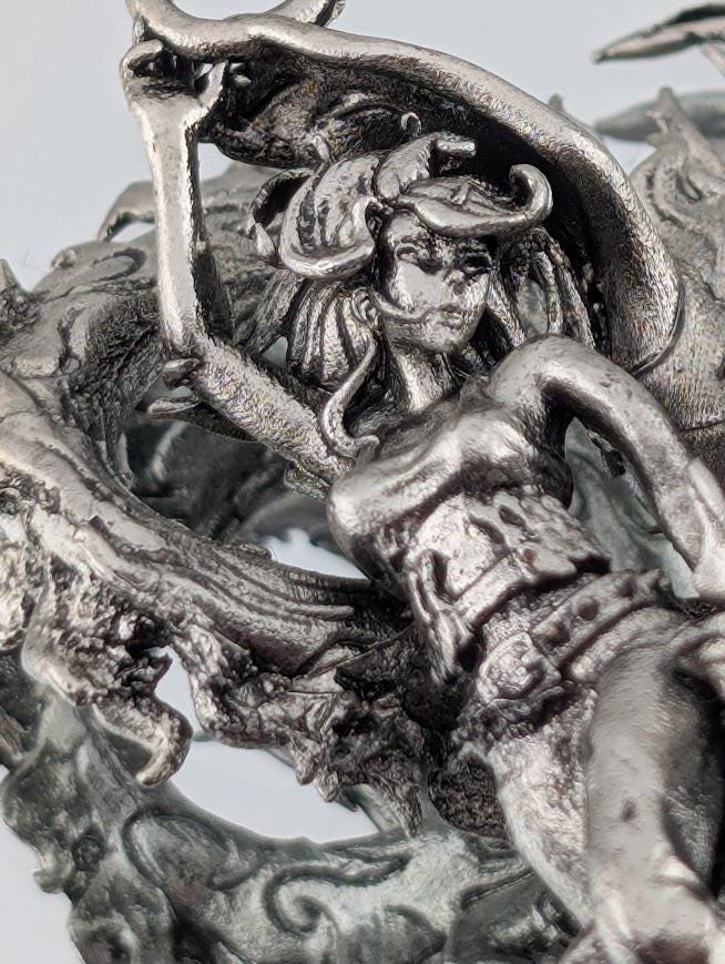 Fallen Angel Pendant, Silver Plated Gothic Wing Charm (DIY Jewelry)