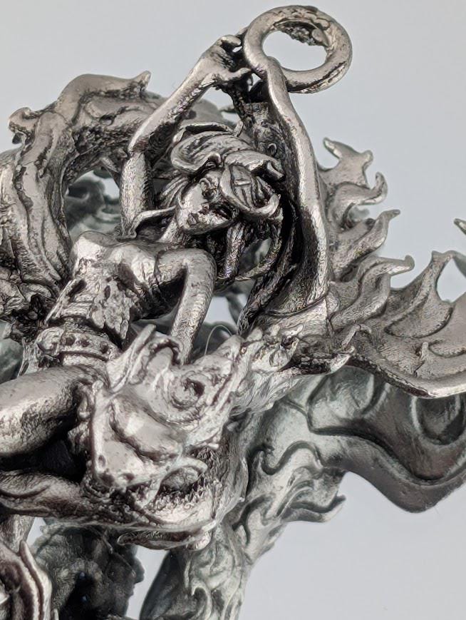 Fallen Angel Pendant, Silver Plated Gothic Wing Charm (DIY Jewelry)