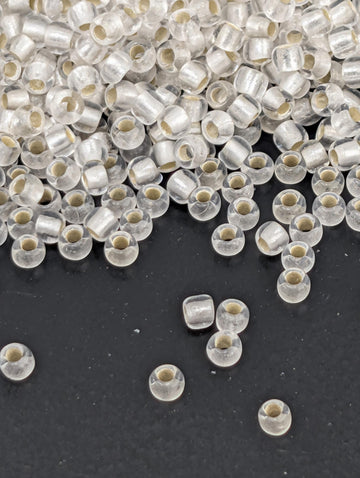 TOHO Silver-Lined Frosted Crystal Round Size 11/0 Tube 2.5" (Approx ~8-9g)