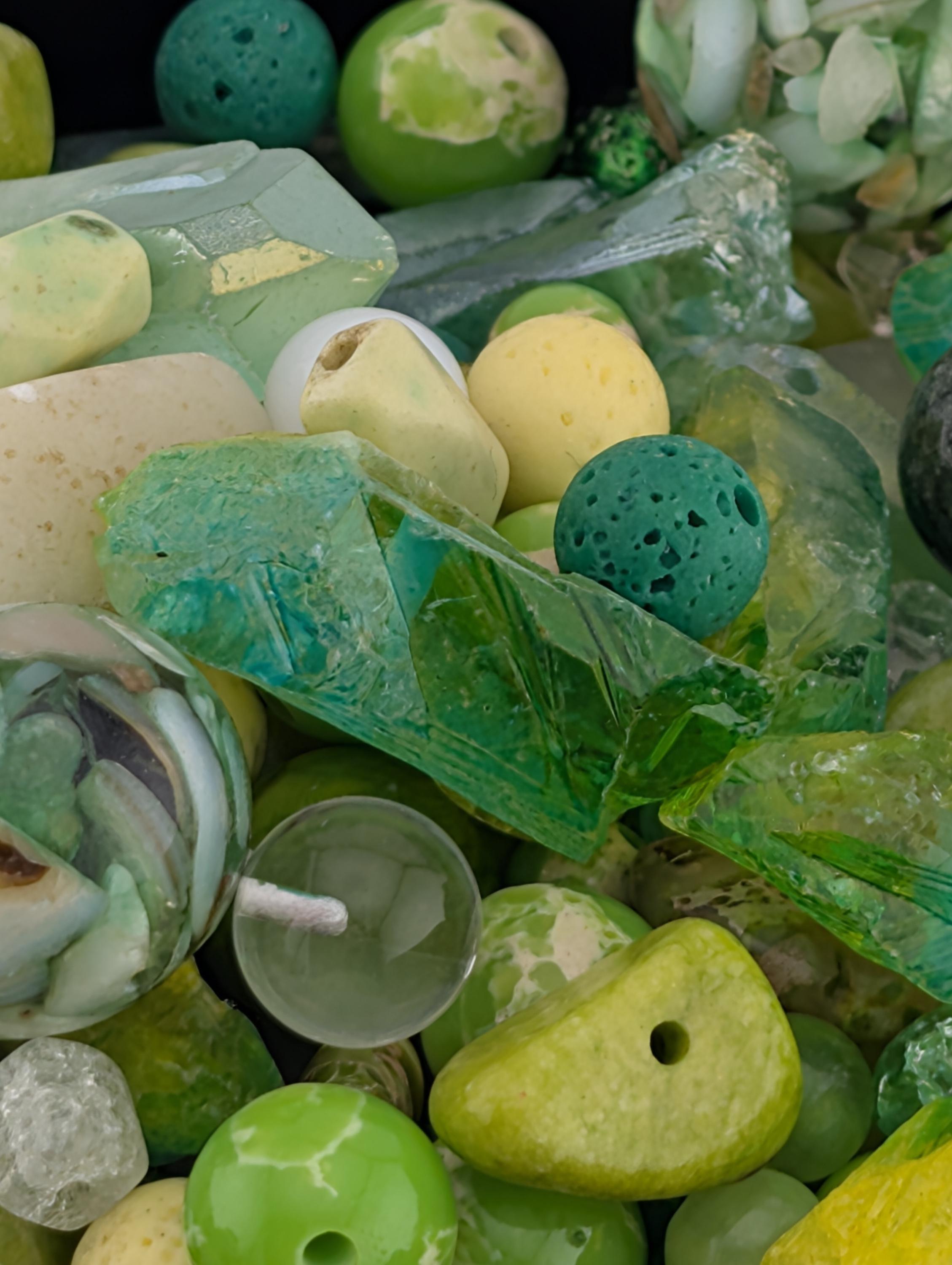 Exclusive "Wasabi & Citrus" Gemstone Bead Soup Mix: 2oz Natural Stone Jewelry Making