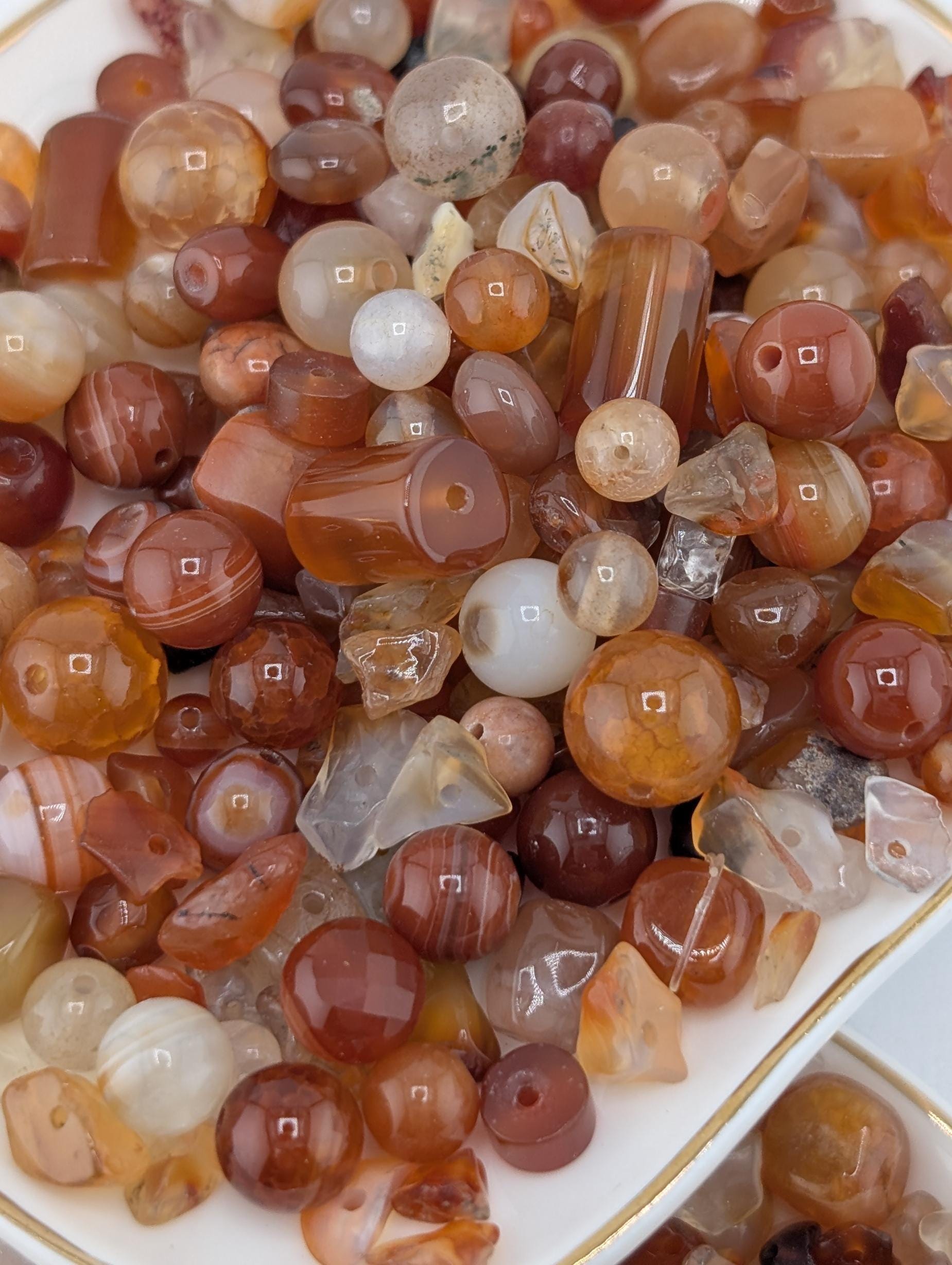 Exclusive " Sunset Spice" Carnelian Agate Natural Gemstone Bead Soup Mix: Jewelry Craft Supply, 2 oz