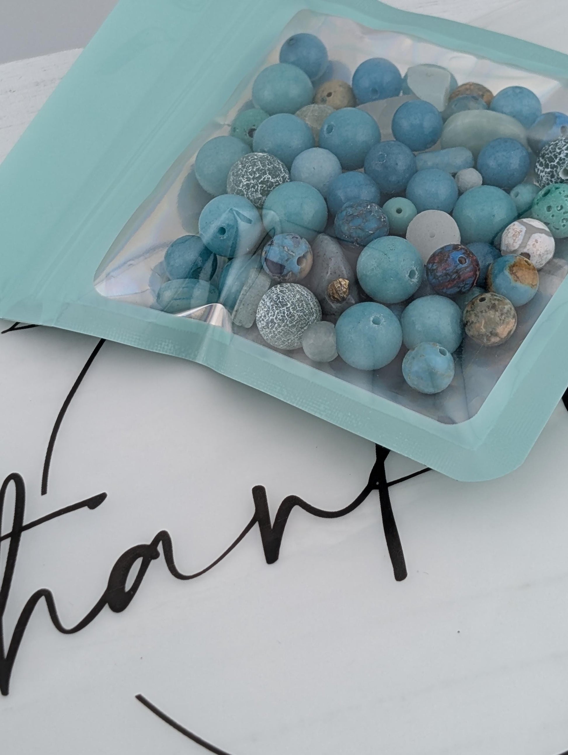 Exclusive "Lost in the ocean" Gemstone Bead Soup Mix: 2oz Natural Stone Jewelry Making