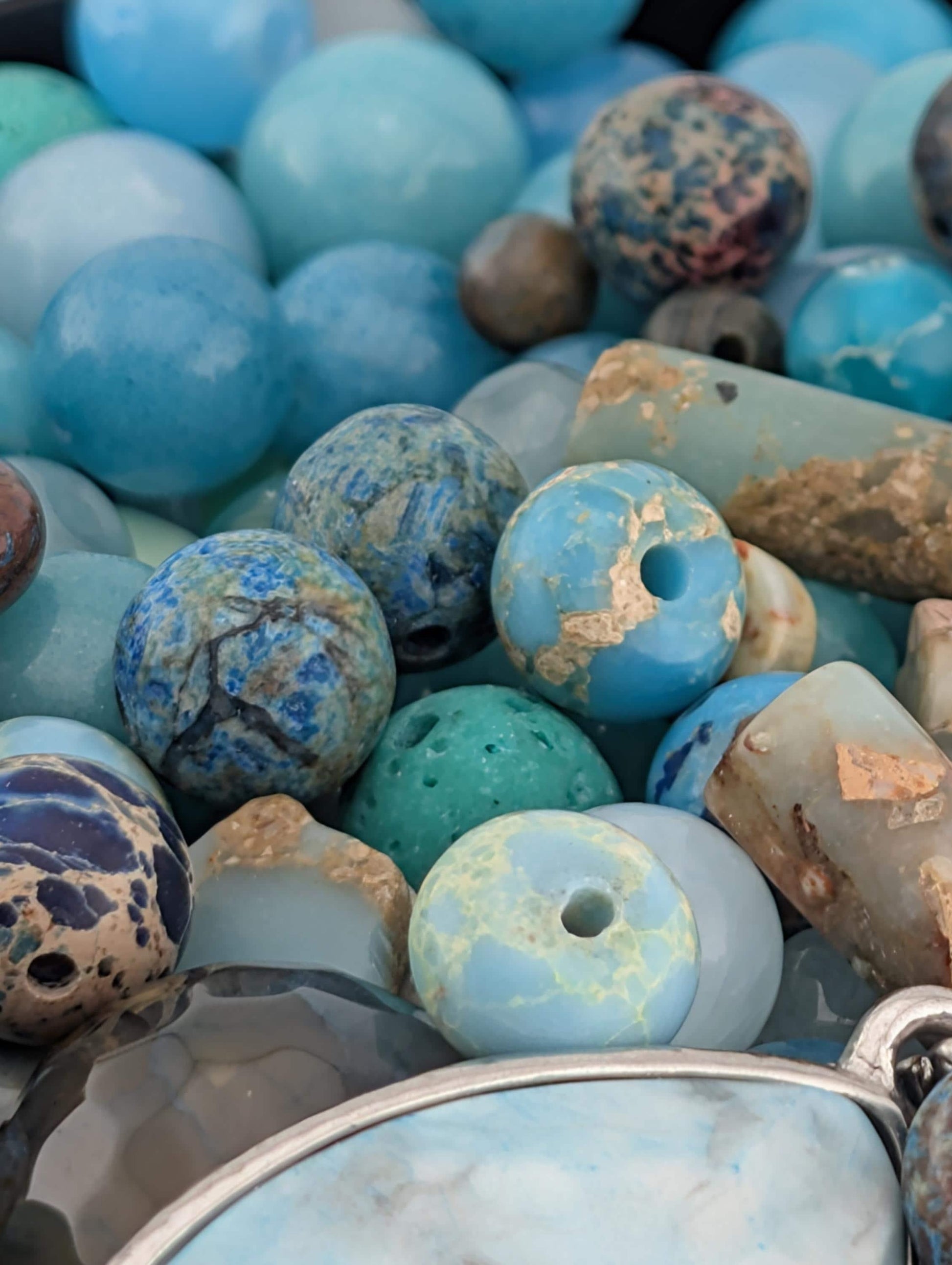 Exclusive "Lost in the ocean" Gemstone Bead Soup Mix: 2oz Natural Stone Jewelry Making
