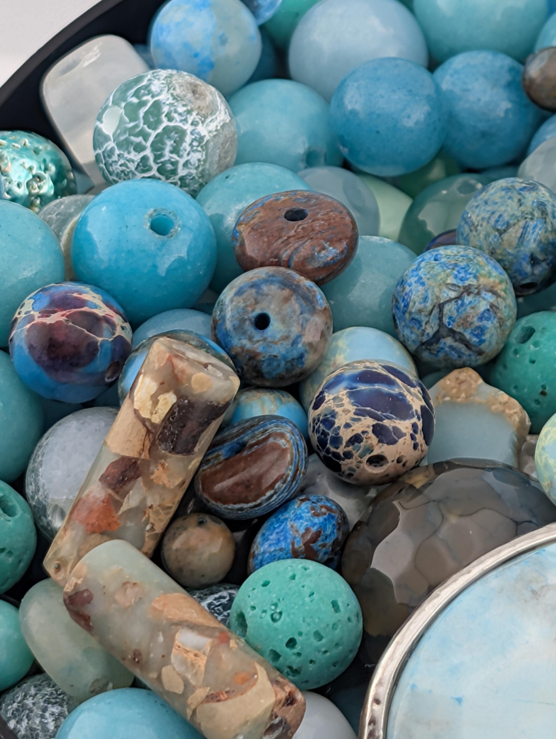 Exclusive "Lost in the ocean" Gemstone Bead Soup Mix: 2oz Natural Stone Jewelry Making