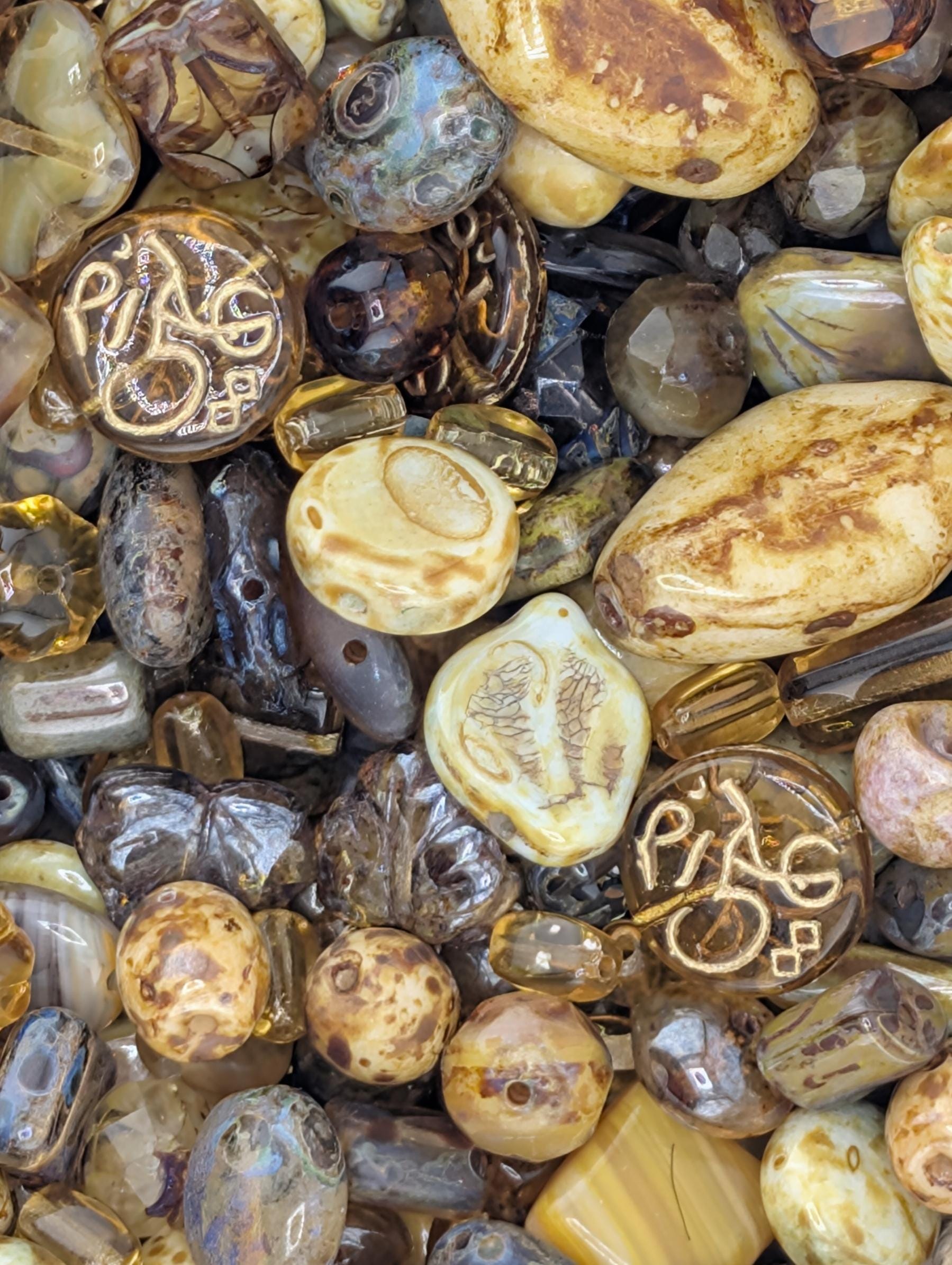 Exclusive "Moroccan Lantern" Mix Czech Pressed Glass Beads: Boho Jewelry Making Supply (30g pkg)