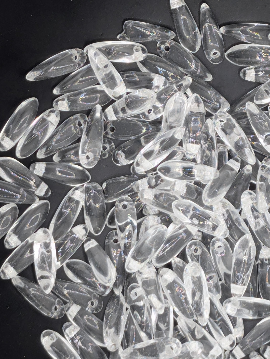 10mm Czech Glass Dagger 10g (approx 30 pcs): Clear