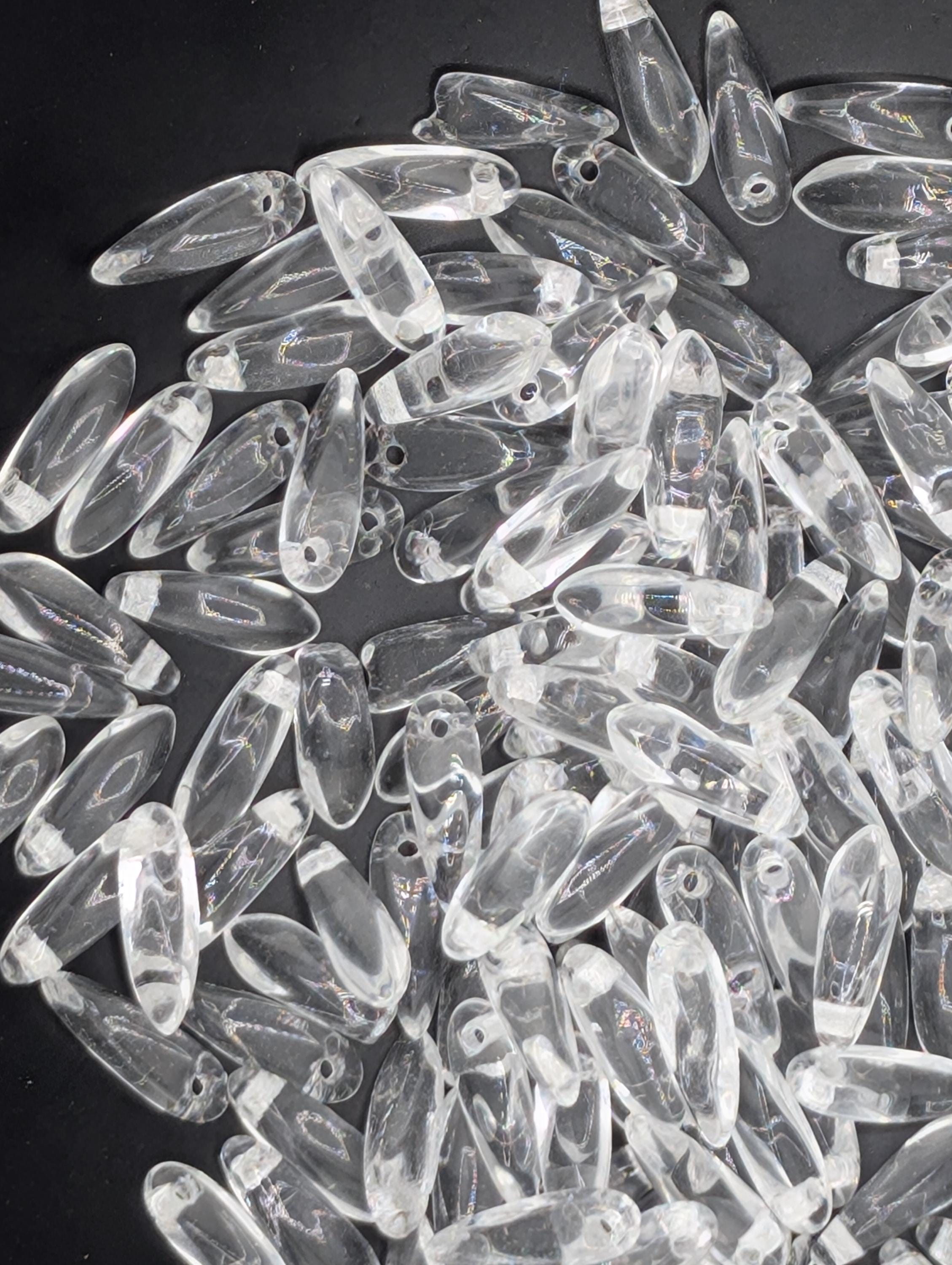 10mm Czech Glass Dagger 10g (approx 30 pcs): Clear