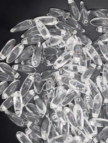 10mm Czech Glass Dagger 10g (approx 30 pcs): Clear