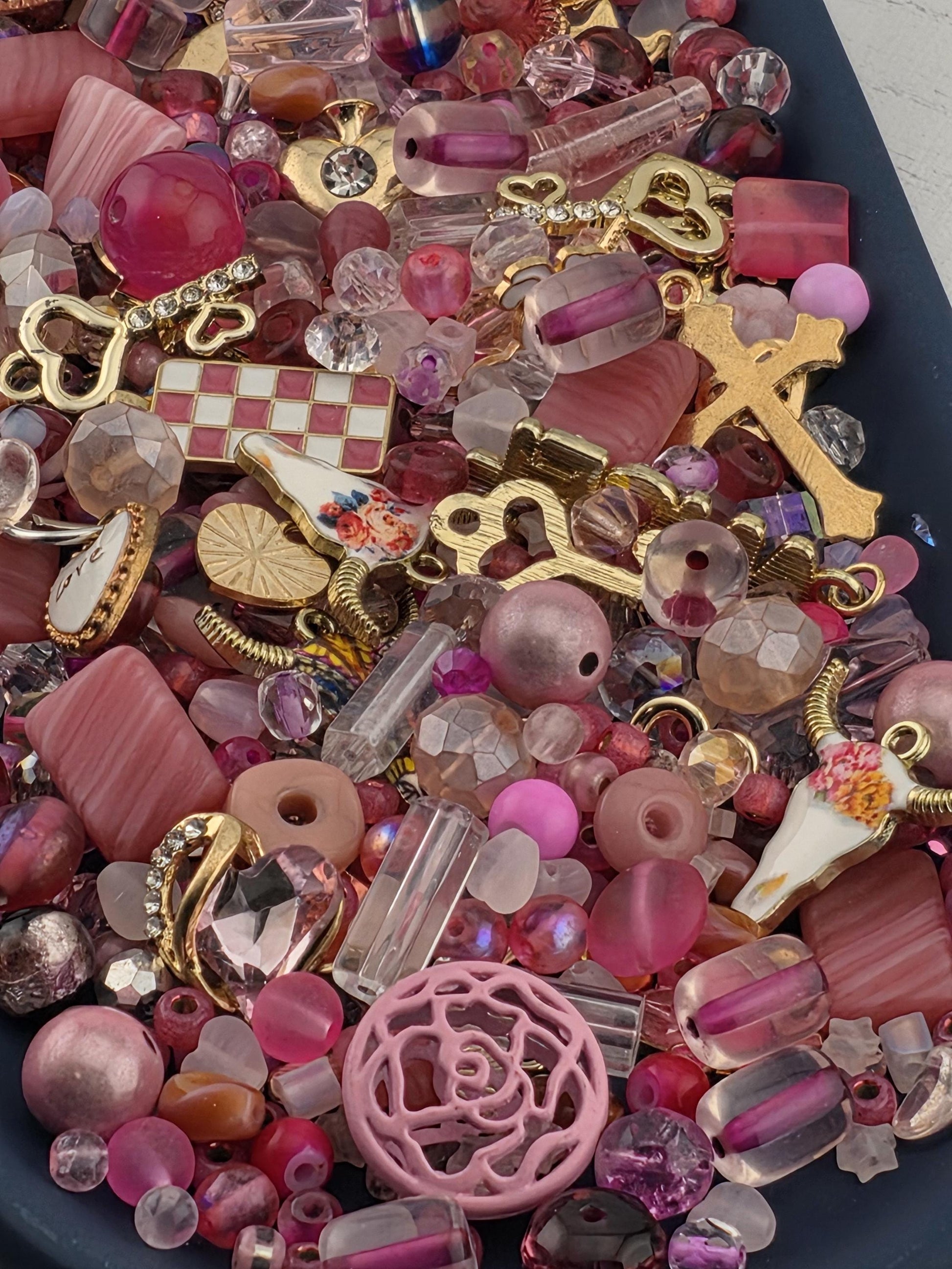 Learise Exclusive "Peony Blush" Glass Bead Soup Mix (56g Pkg)