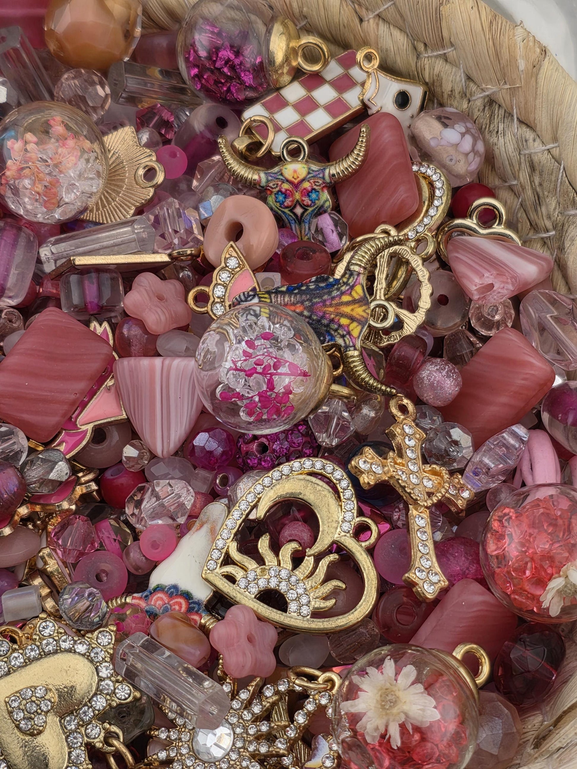 Learise Exclusive "Peony Blush" Glass Bead Soup Mix (56g Pkg)