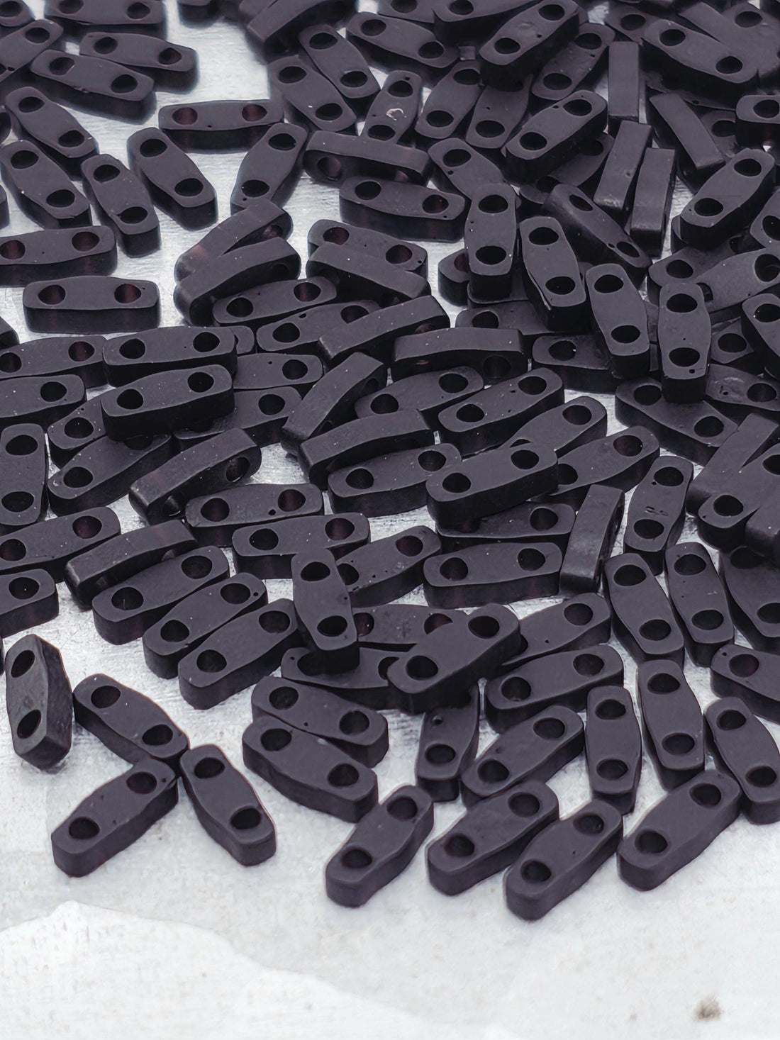 QTL0401F Miyuki Quarter Tila Beads: Black Opaque Matte, 7.5g Pack