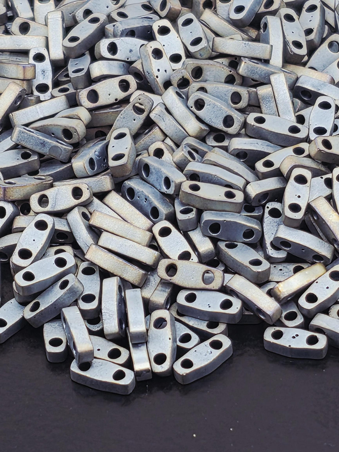 QTL2002-Miyuki Quarter Tila Beads:Silver-Grey M/MA (7.5g pkg)