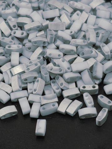 HTL4558-Miyuki Half Half-TIla Beads:Labrador Matte/White SC (7.5g pkg)