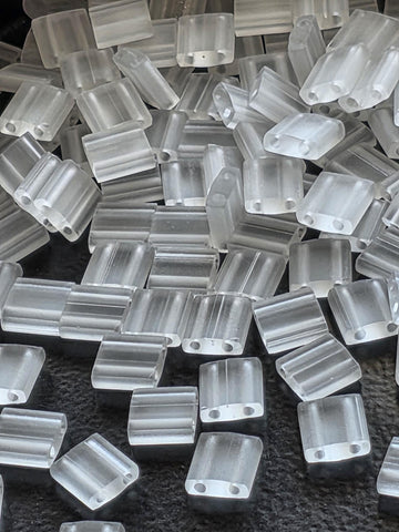 TL0131F-Miyuki Tila Beads:Crystal T/MA (7.5g pkg)