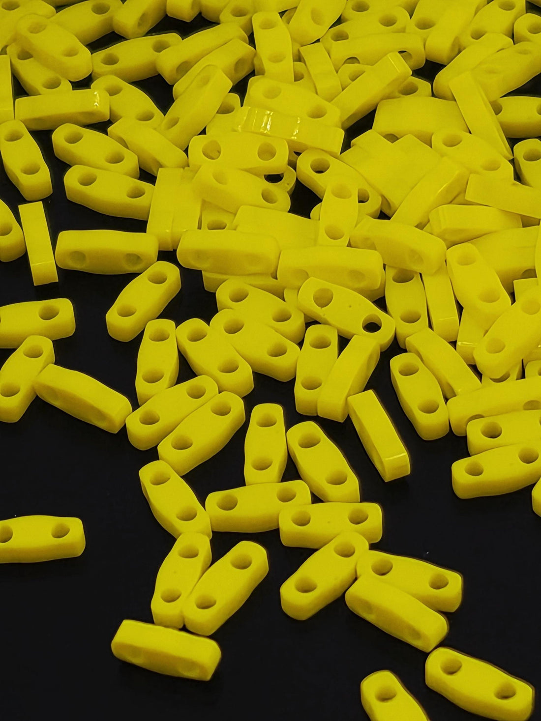 Quarter Tila Beads: Yellow Opaque Two-Hole Flat - Japanese Miyuki