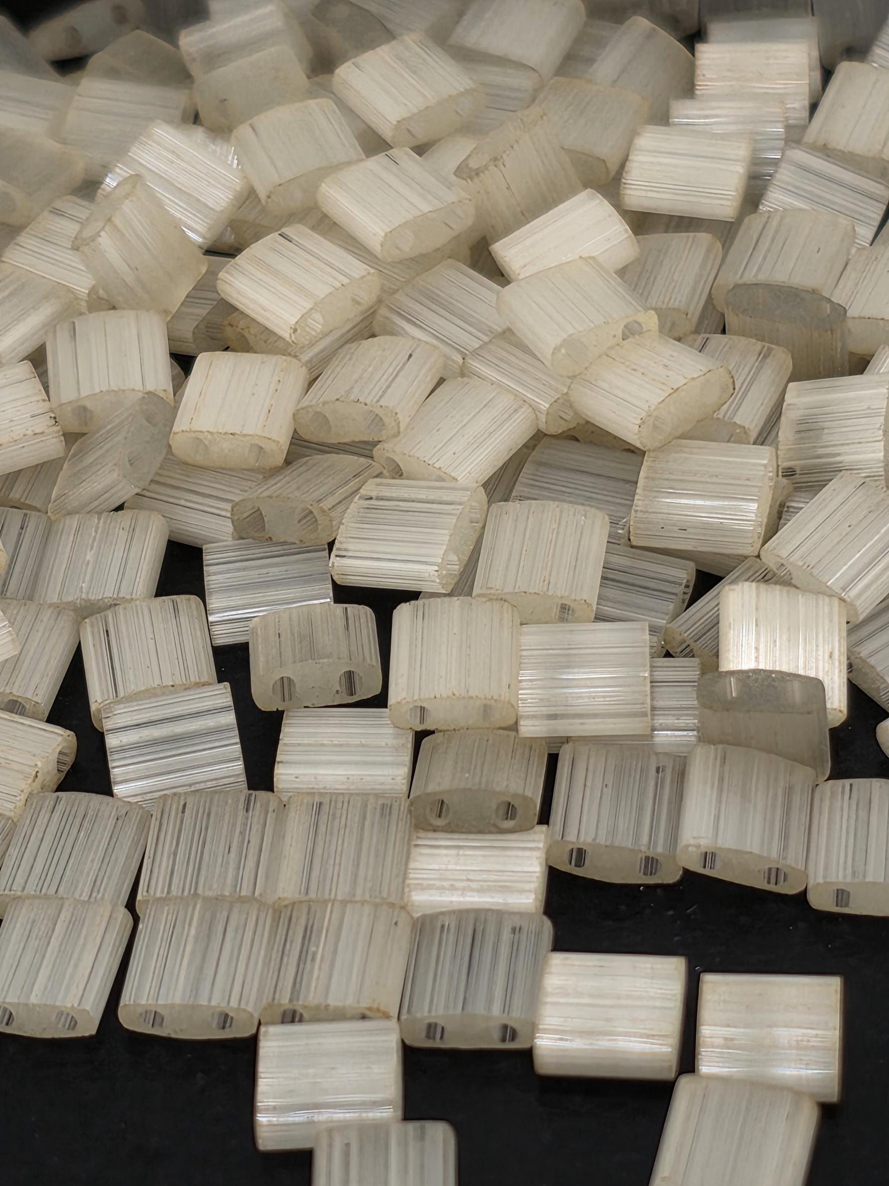 TL2592-Miyuki Tila Beads:Ivory Satin (7.5g pkg)
