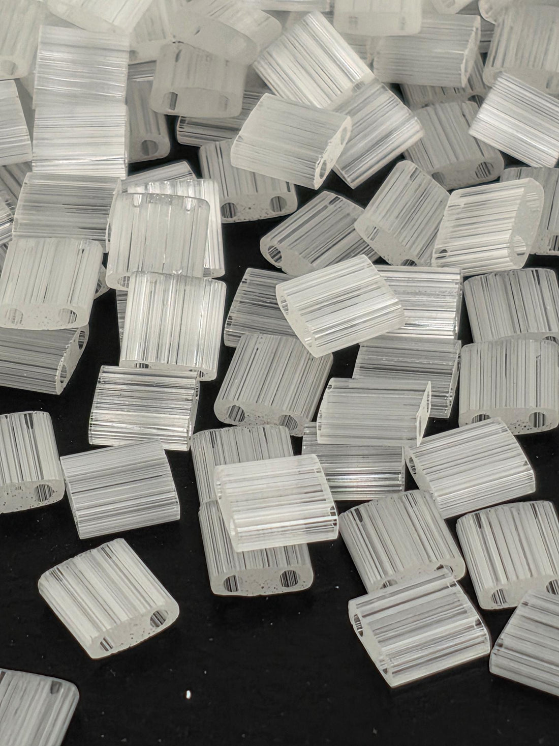 TL0037-Miyuki Tila Beads:White Satin (7.5g pkg)