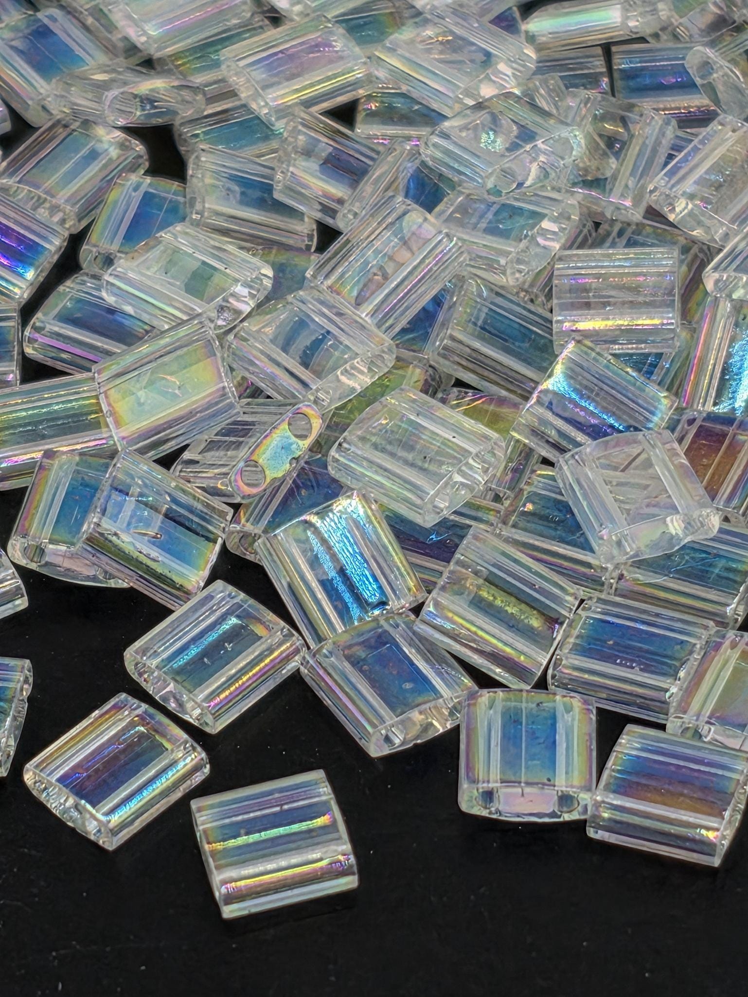 TL0250-Miyuki Tila Beads:Crystal T/R (7.5g pkg)