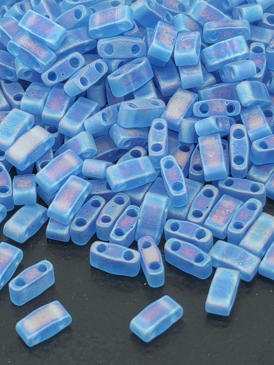 HTL0149FR-Miyuki Half-TIla Beads:Aquamarine T/MA/R (7.5g pkg)