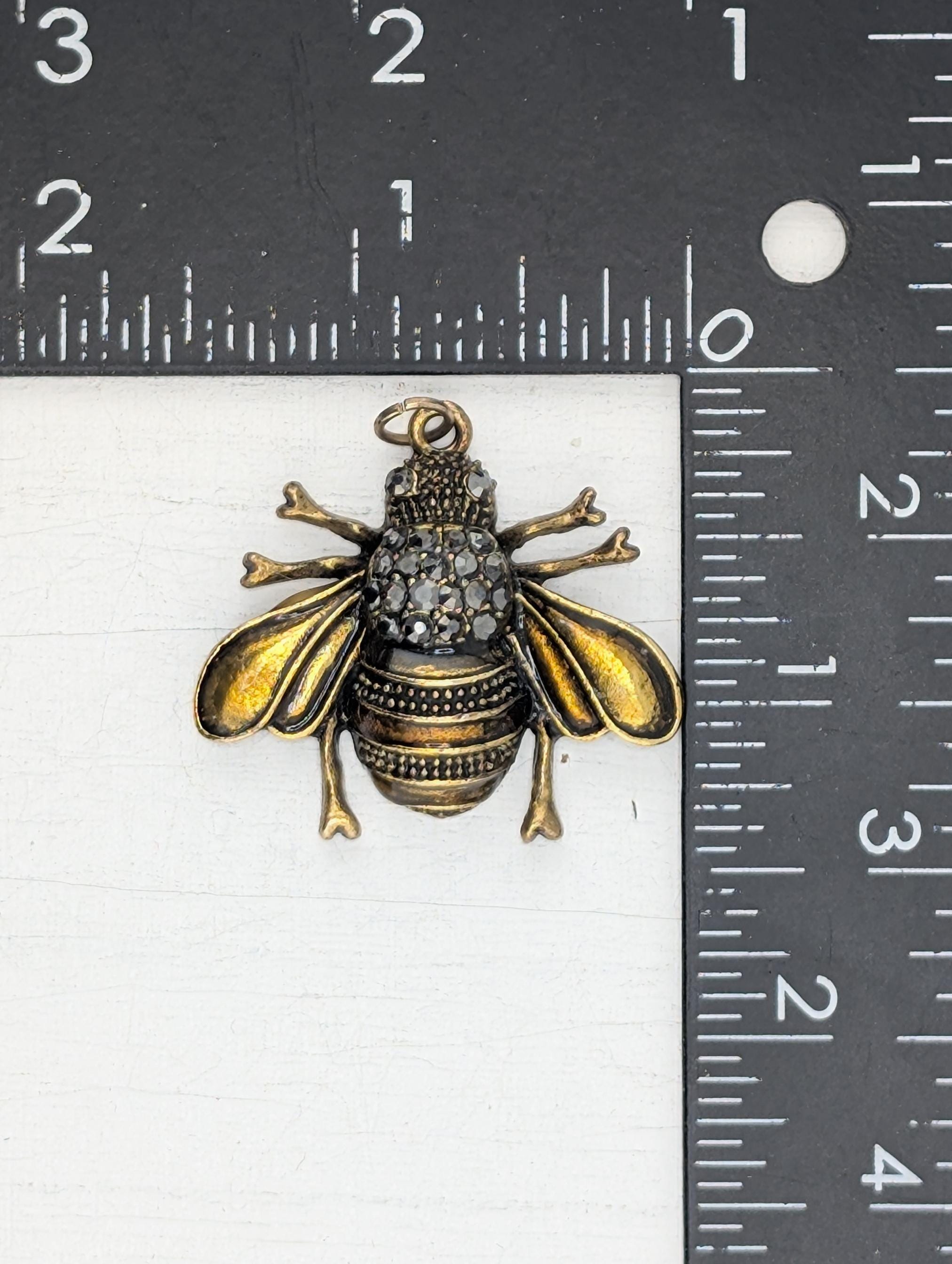 Skull Pendant: Gold Plated with Rhinestones - Edgy Chic Jewelry