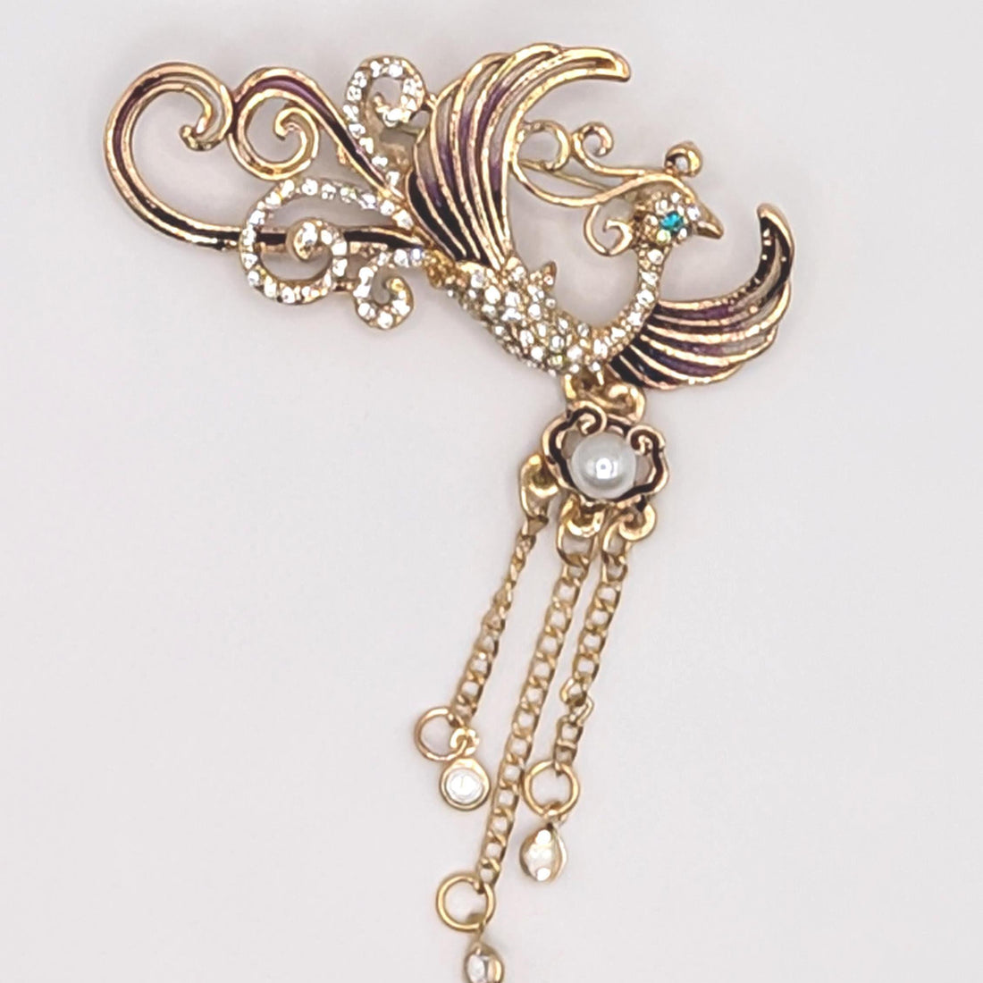 Phoenix Brooch Gold Plated, Yellow Enamel (1.5 Inch Lapel Pin)