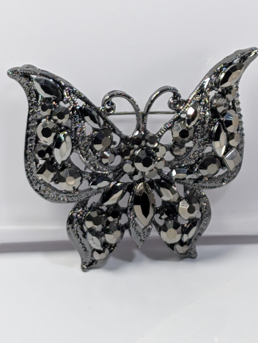Butterfly Brooch: Gunmetal Finish - Lightweight and Stylish