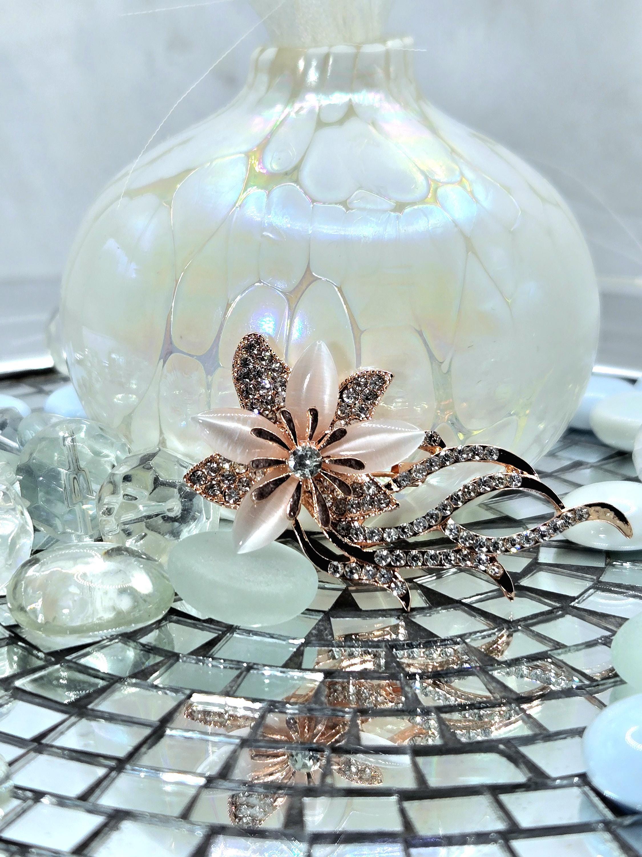 Rose Gold Daisy Brooch - Lightweight Floral Pin and Bag Charm