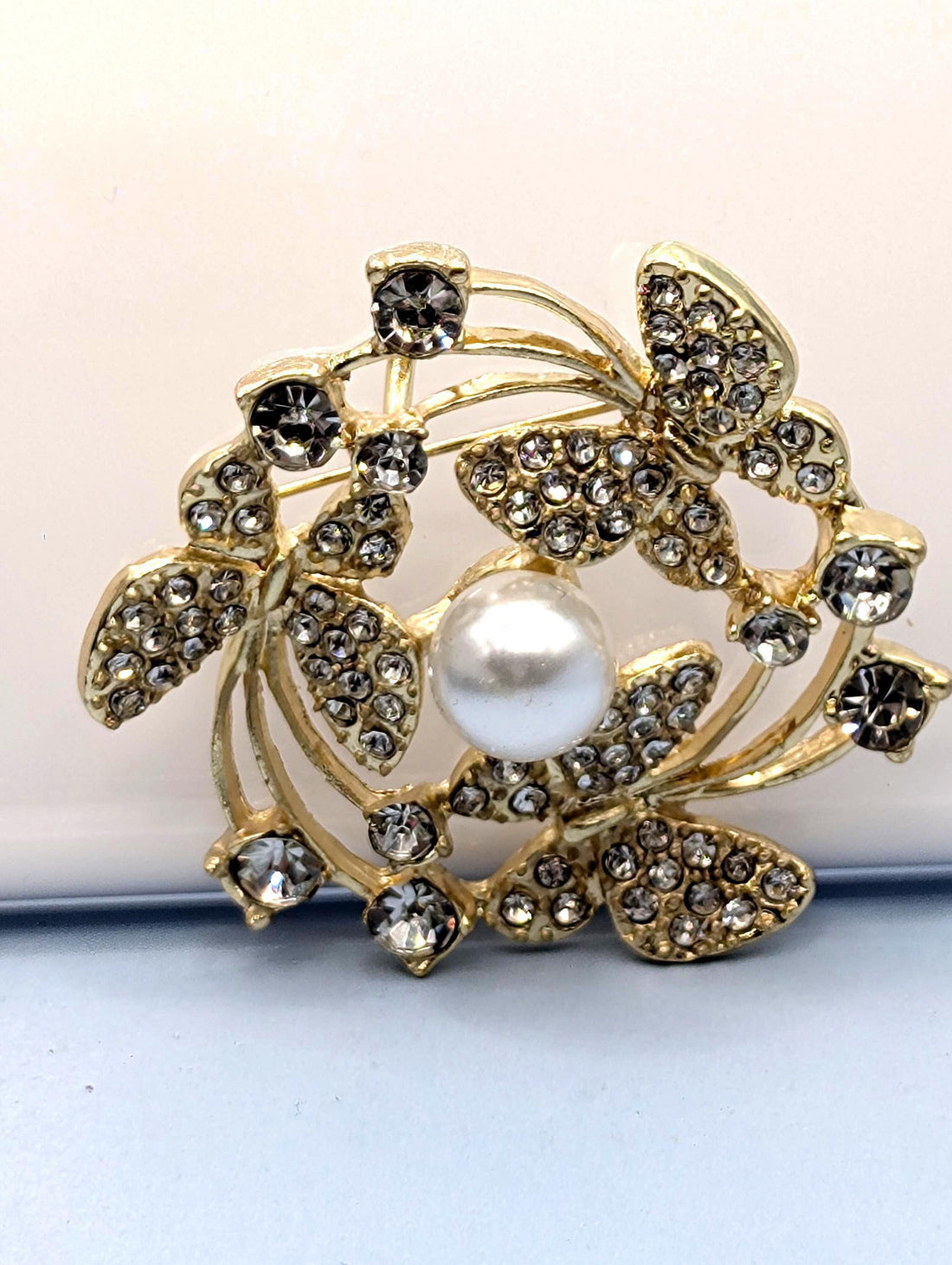 Butterfly Brooch: Gold Plated Sparkle (1.5 Inch Pin for Jackets or Bags)